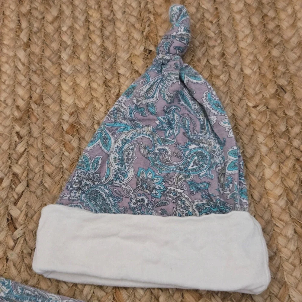 Baby Grey Kimono-Style 3-Piece Set Floral‎ Paisley  Layette Modal 9-12months EUC